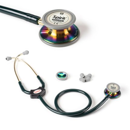 Spirit Deluxe Series III Hunter Green Rainbow Stethoscope