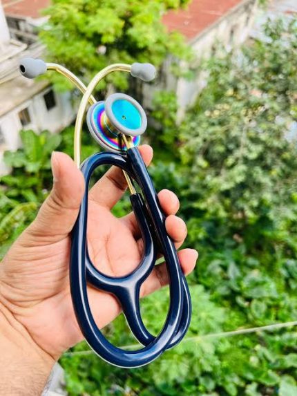 Spirit Deluxe Series II Navy Blue Rainbow Stethoscope (Adult)
